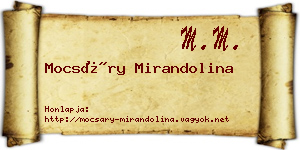 Mocsáry Mirandolina névjegykártya